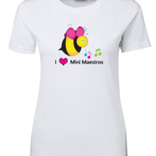 ADULTS T-Shirt - Round Neck - I Love Mini Maestros  - Ladies Tee - On Special!