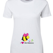 ADULTS T-Shirt - Round Neck - I Love Mini Maestros  - Ladies Tee - On Special!