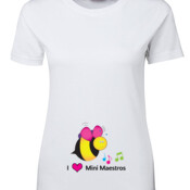 ADULTS T-Shirt - Round Neck - I Love Mini Maestros  - Ladies Tee - On Special!